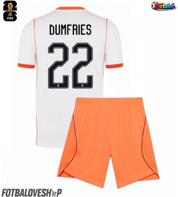 Nizozemsko Denzel Dumfries #22 Dětské Venkovní Dres MS 2026 Krátký Rukáv (+ trenýrky)